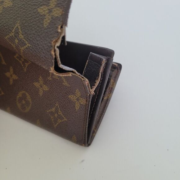 Louis Vuitton LV Vintage 80s Portefeuille Tresor Bifold Wallet Medium Brown Logo - Picture 13 of 16
